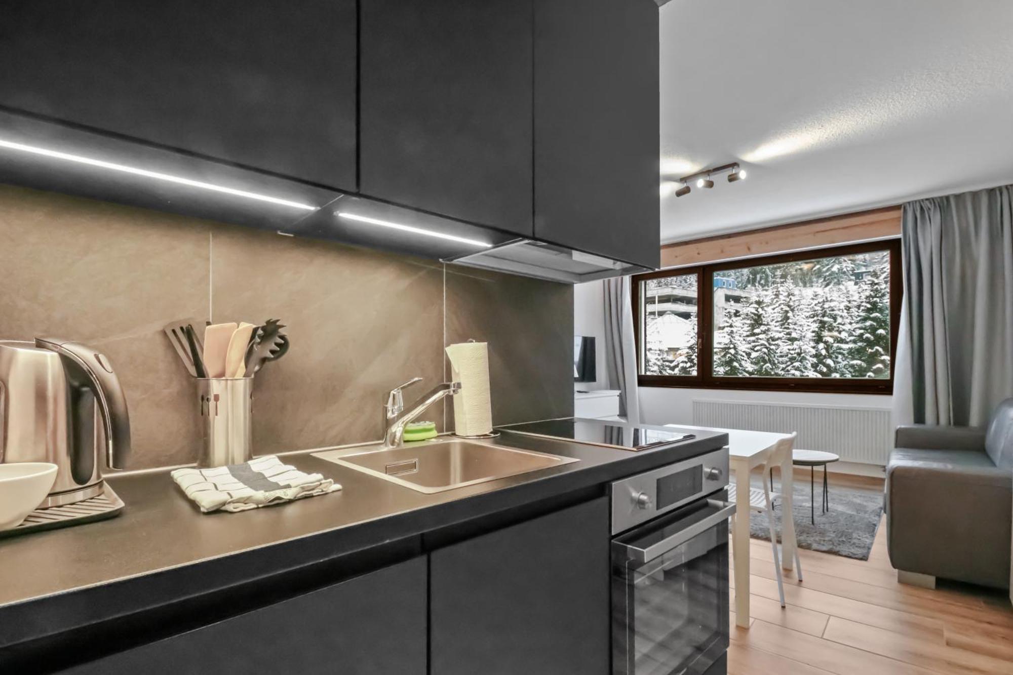 Studio Cosy Au Centre De Crans-Montana Bagian luar foto